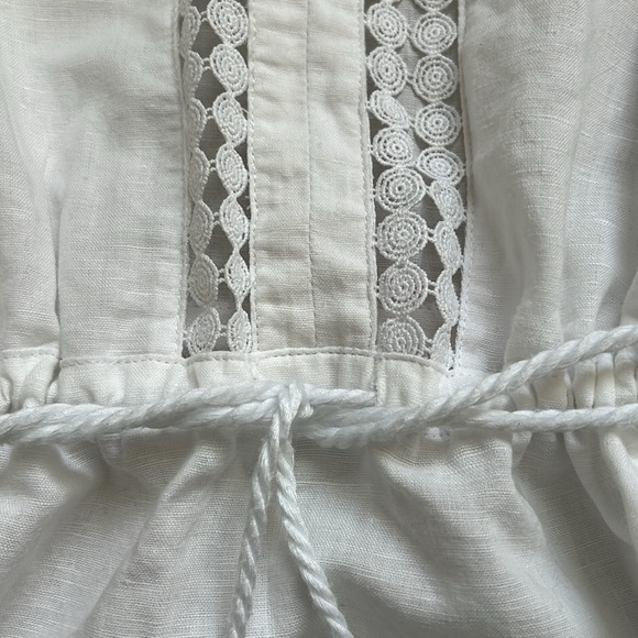 JMcLaughlin Linen Cotton Blend Swim Coverup with drawstring - Picture 4 of 7